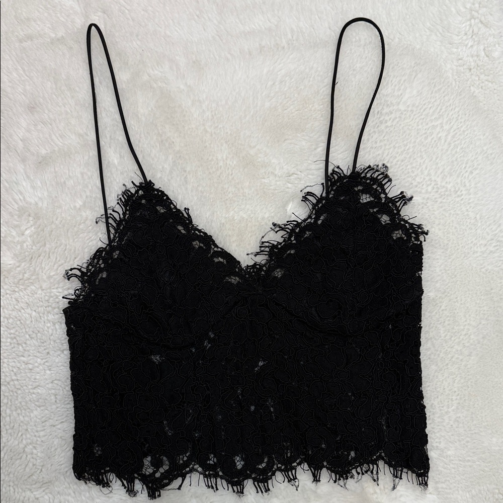 Zara Black Lace Crop Top